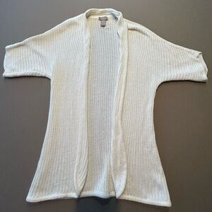 Chicos Short Sleeve Cardigan Sweater, perfect for layering. Lightweight knit.